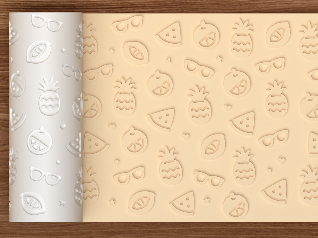 Summer Fruit Vacation Textured Roller STL File - 01 main photo emboss