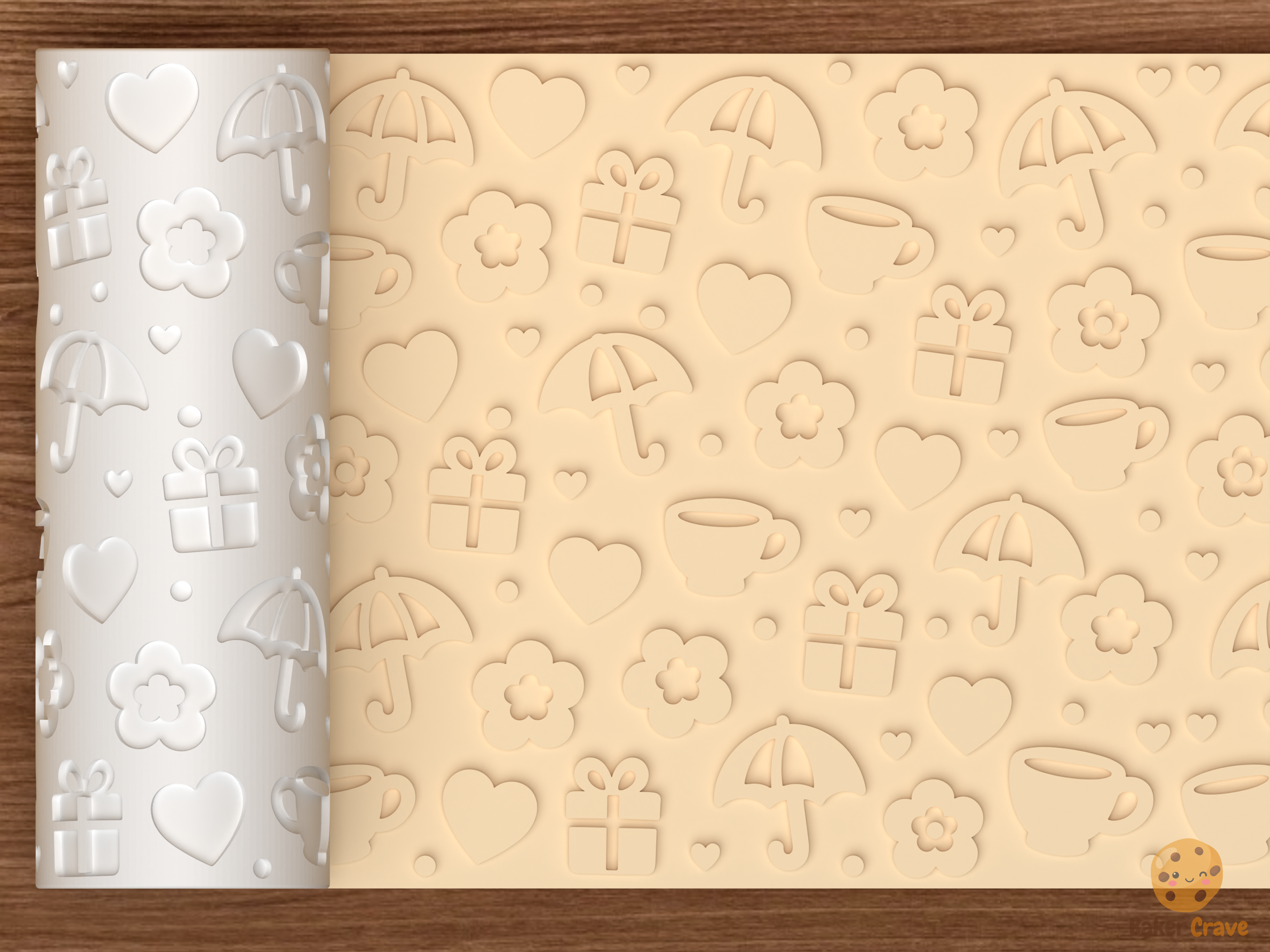 Cozy Rainy Day Textured Roller STL File - 01 main photo emboss