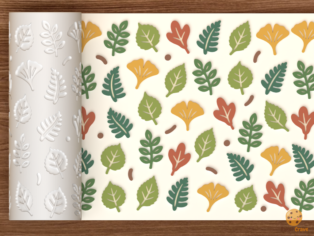 Botanical Leaf Specimens Textured Roller STL File