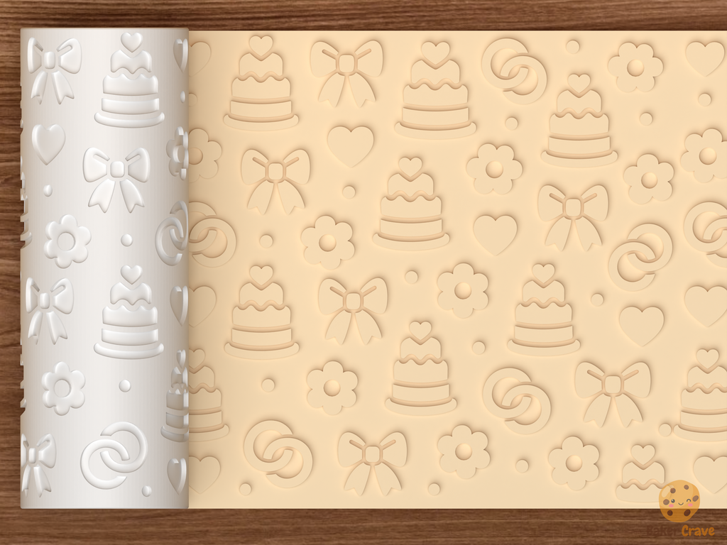 Wedding Cake Romance Textured Roller STL File - 01 main photo emboss
