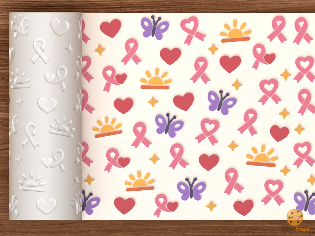 Awareness Ribbon Hope Textured Roller STL File