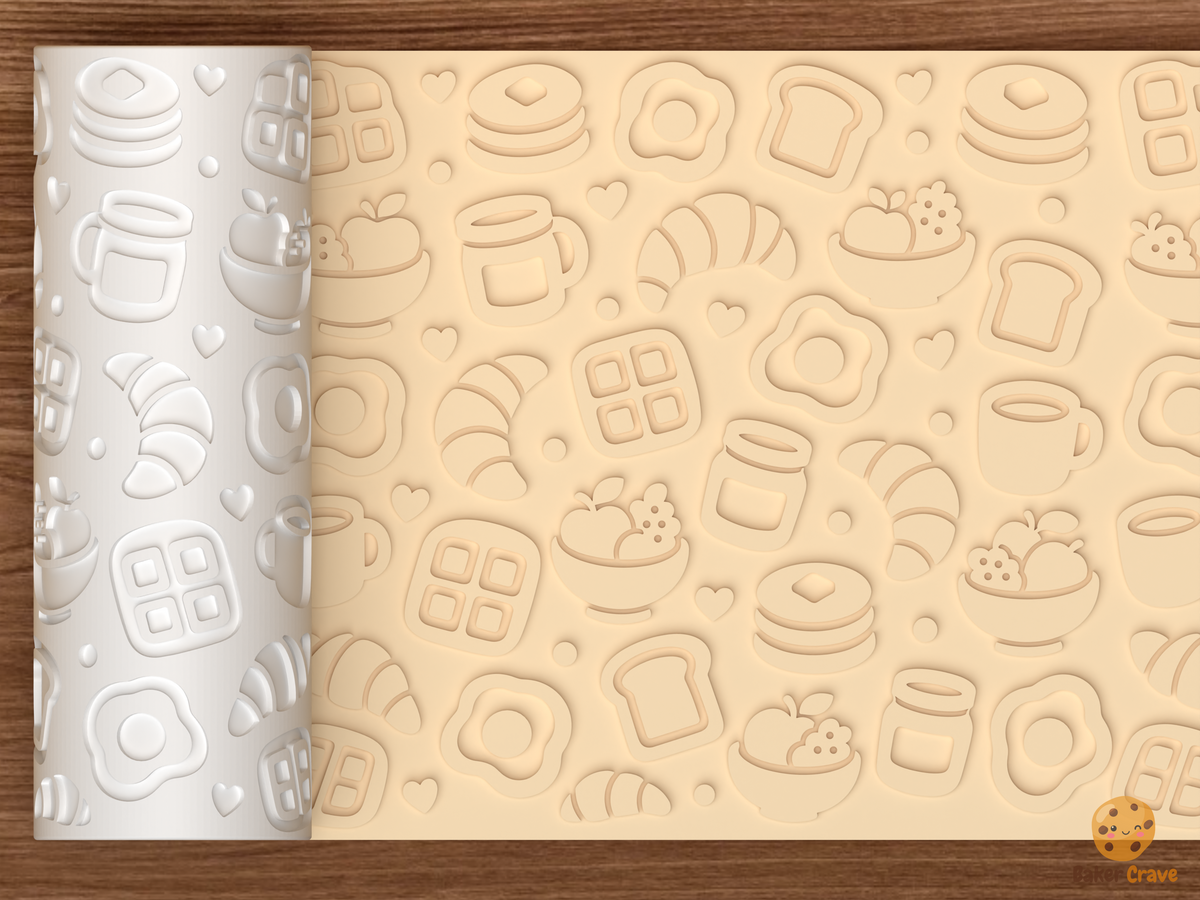 Breakfast Brunch Textured Roller STL File