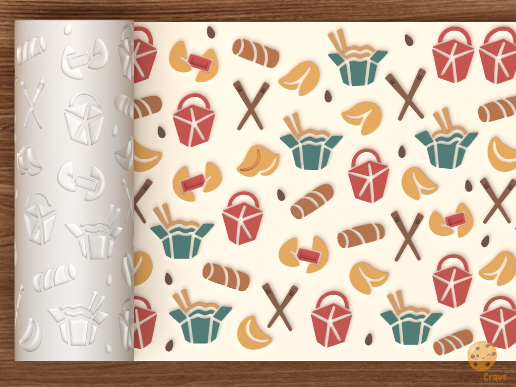 Chinese Takeout Fortune Cookies Textured Roller STL File