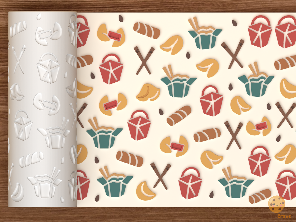 Chinese Takeout Fortune Cookies Textured Roller