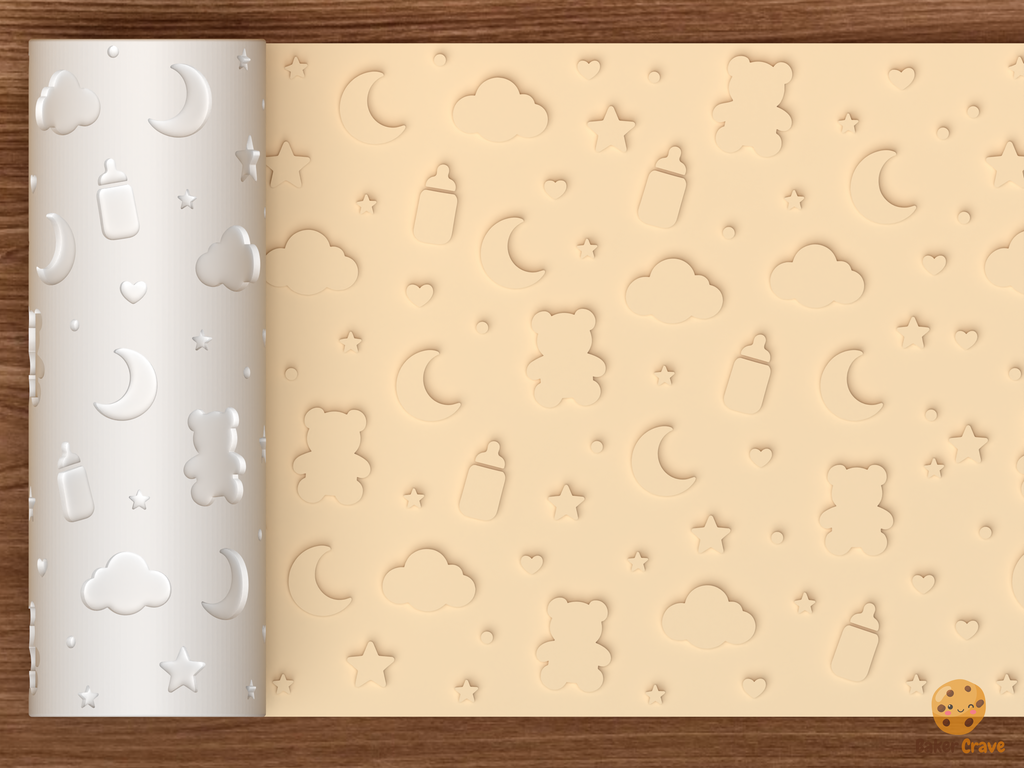 Baby Nursery Night Sky Textured Roller STL File - 01 main photo emboss