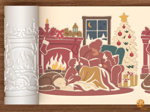 Christmas Eve Hearth Storytime Textured Roller STL File