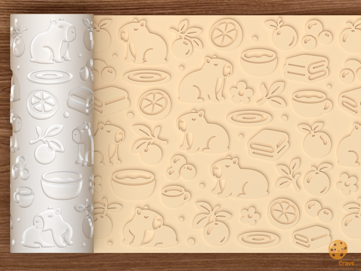 Capybara Citrus Bath Textured Roller STL File