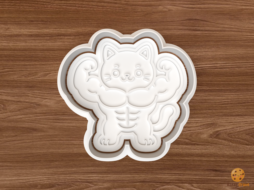 Buff Cat Cookie Cutter STL File - 01 main photo