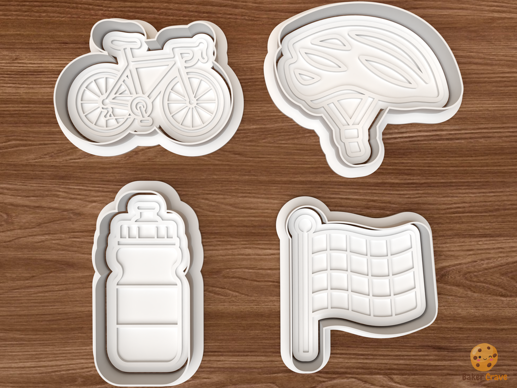 Cycling Cookie Cutter Set STL File