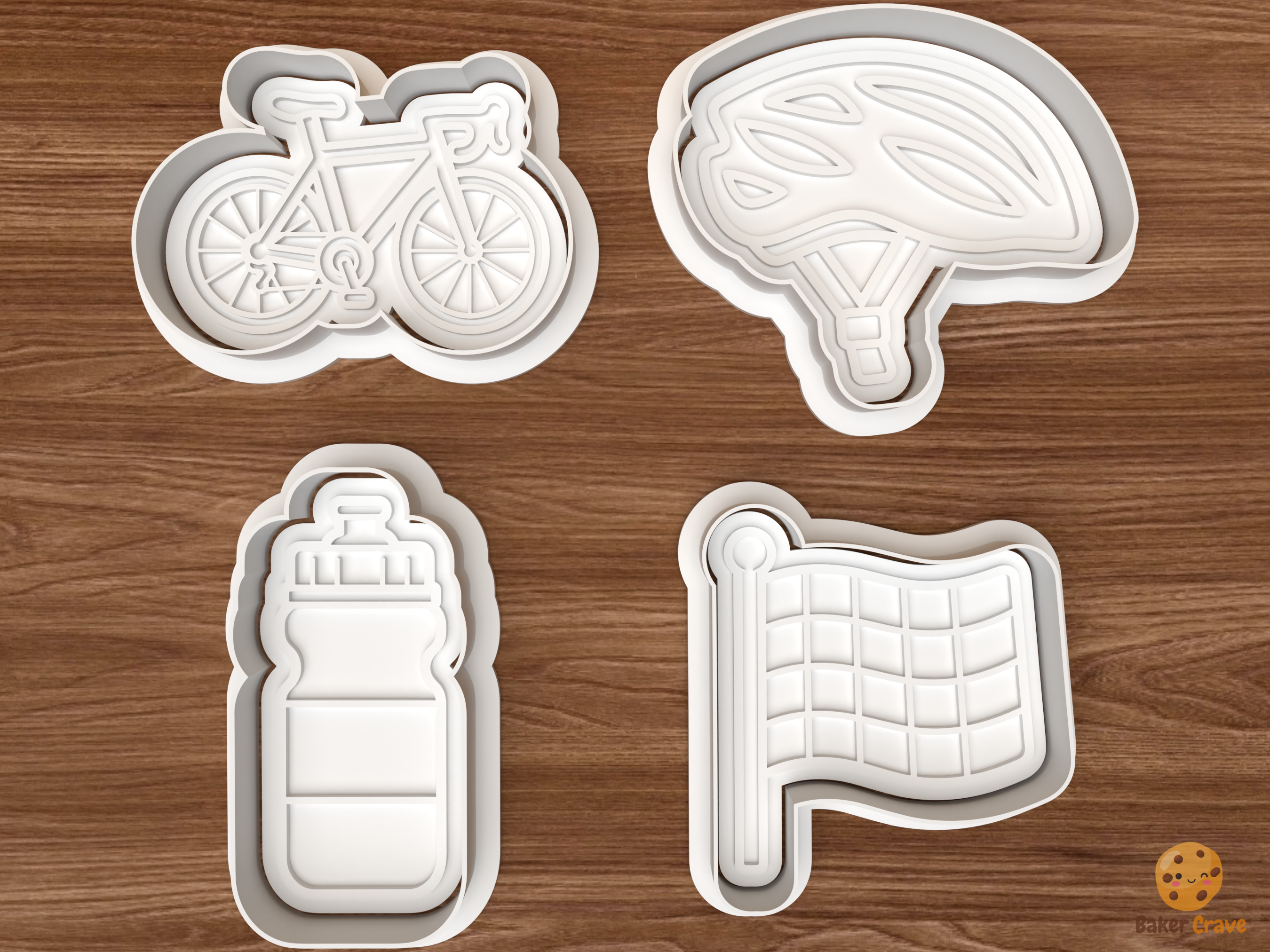 Cycling Cookie Cutter Set STL File