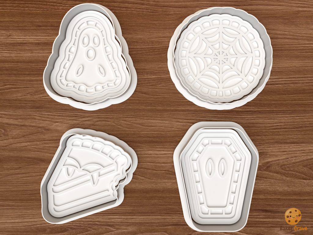 Halloween Pie Cookie Cutter Set STL File - 01 set main