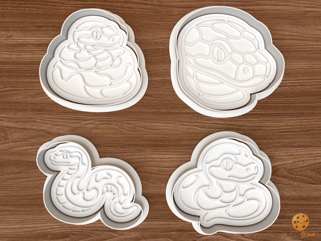 Snake Cookie Cutter Set STL File - 01 set main