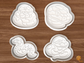 Snake Cookie Cutter Set STL File - 01 set main