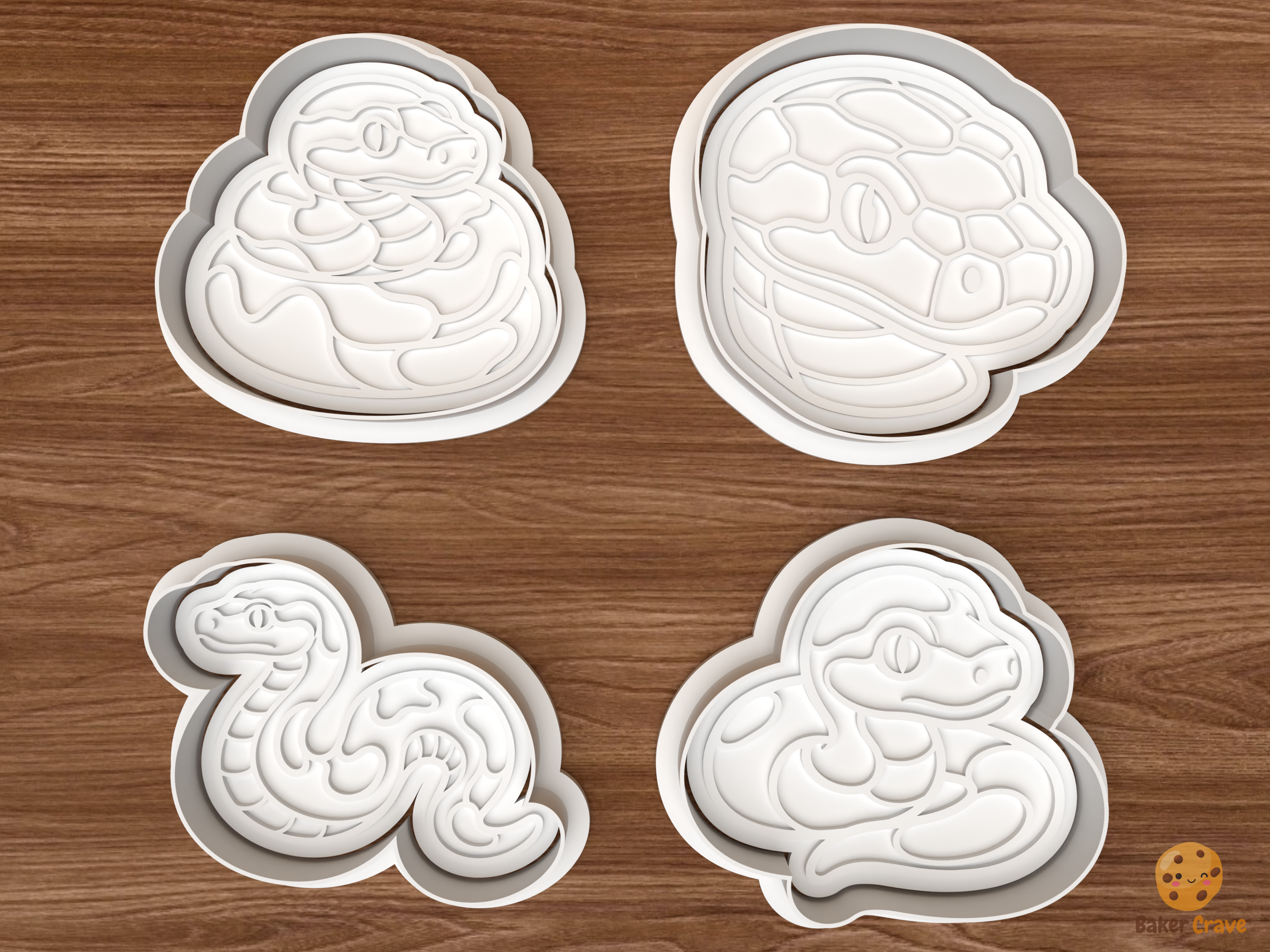 Snake Cookie Cutter Set STL File - 01 set main