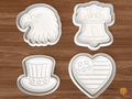 Patriotic USA Cookie Cutter Set STL File