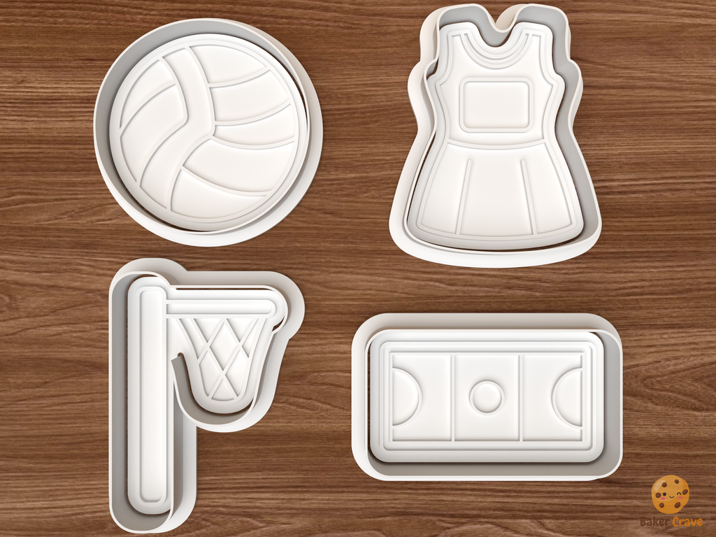 Netball Cookie Cutter Set STL File