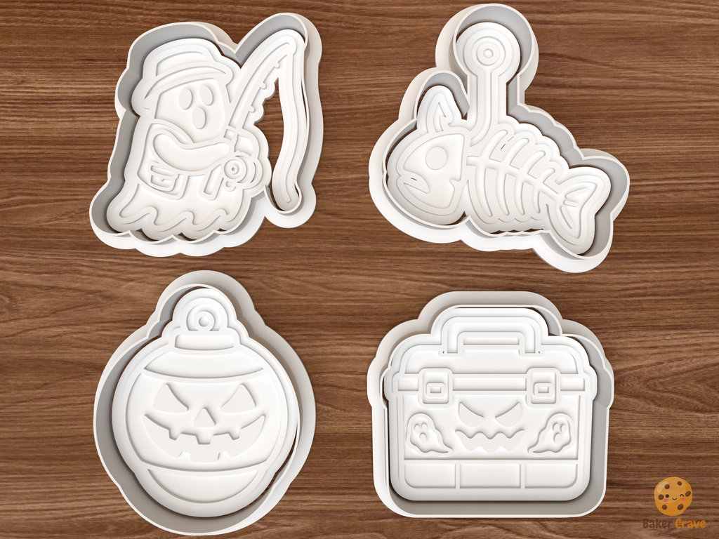 Halloween Fishing Cookie Cutter Set STL File - 01 set main