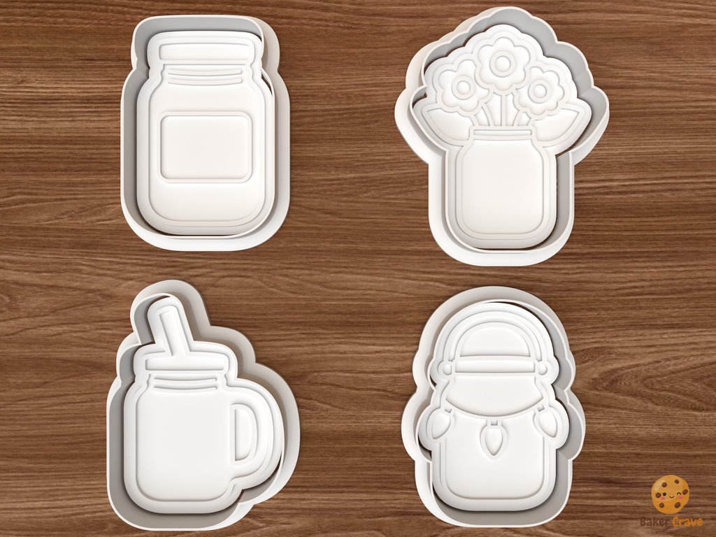 Mason Jar Cookie Cutter Set STL File