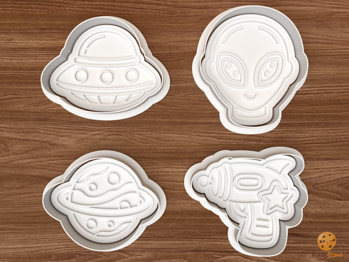 Alien UFO Cookie Cutter Set STL File - 01 set main
