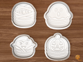Halloween Macaron Cookie Cutter Set STL File - 01 set main