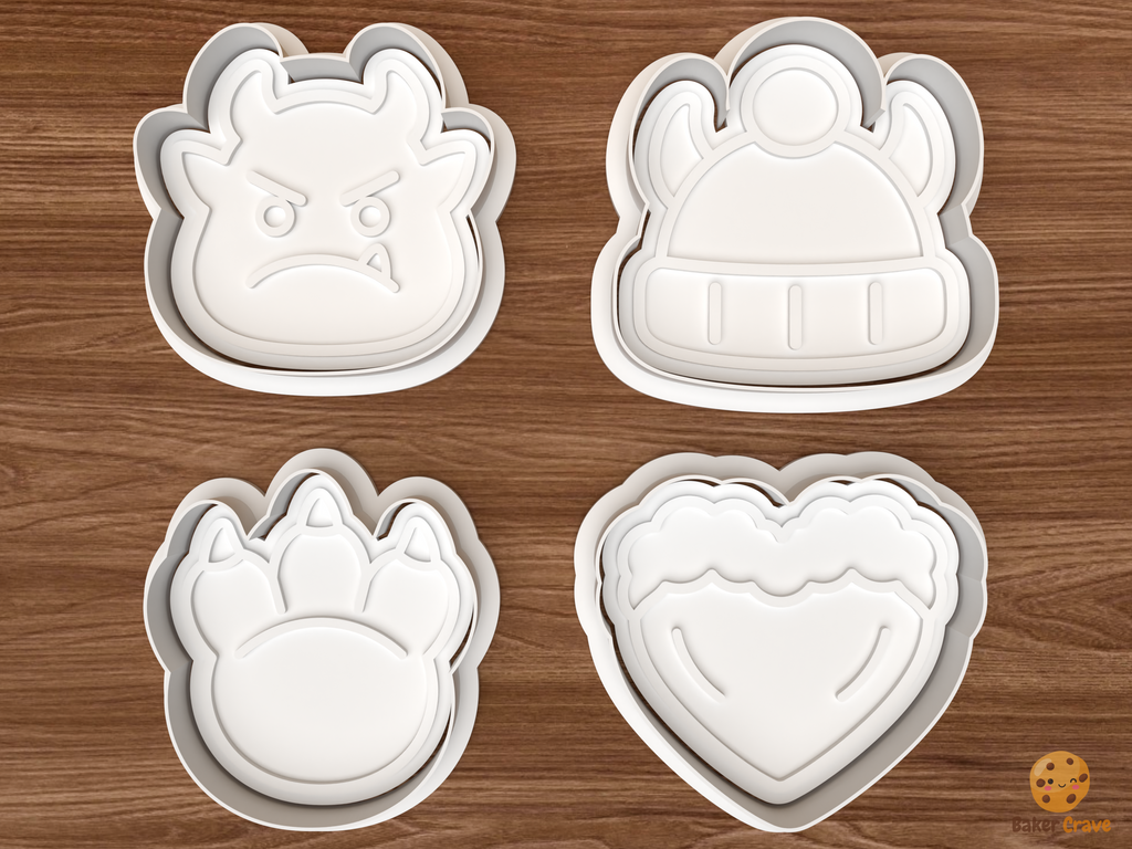 Mini Humbug Monster Topper Cookie Cutter Set STL File