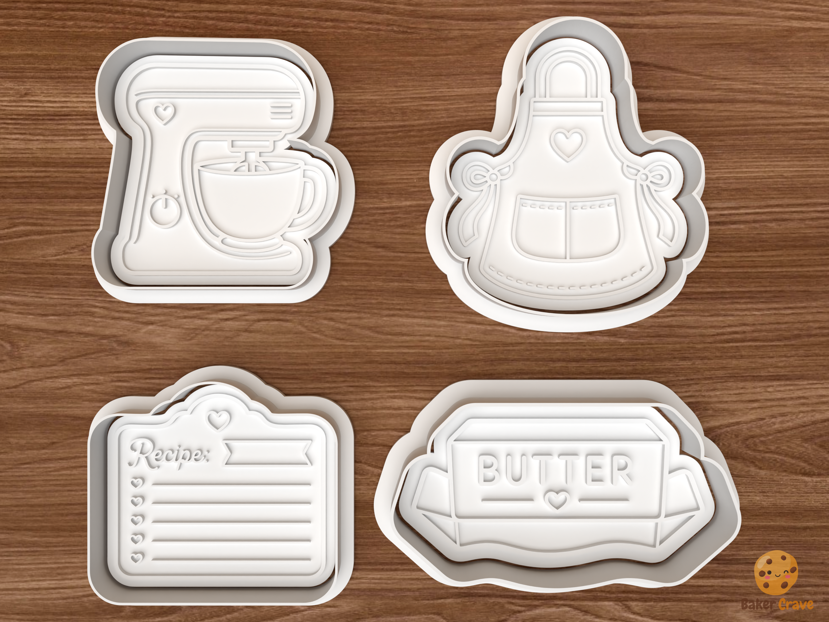 Baking Essentials Cookie Cutter Set STL File - 01 set main