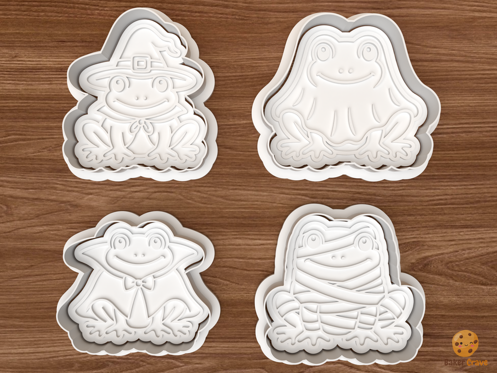 Halloween Frog Cookie Cutter Set STL File - 01 set main