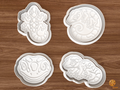 Gecko Cookie Cutter Set STL File - 01 set main