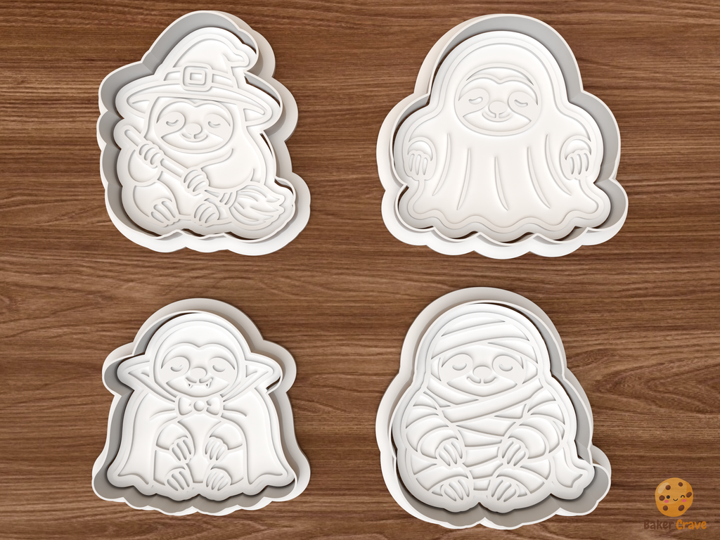 Halloween Sloth Cookie Cutter Set STL File - 01 set main