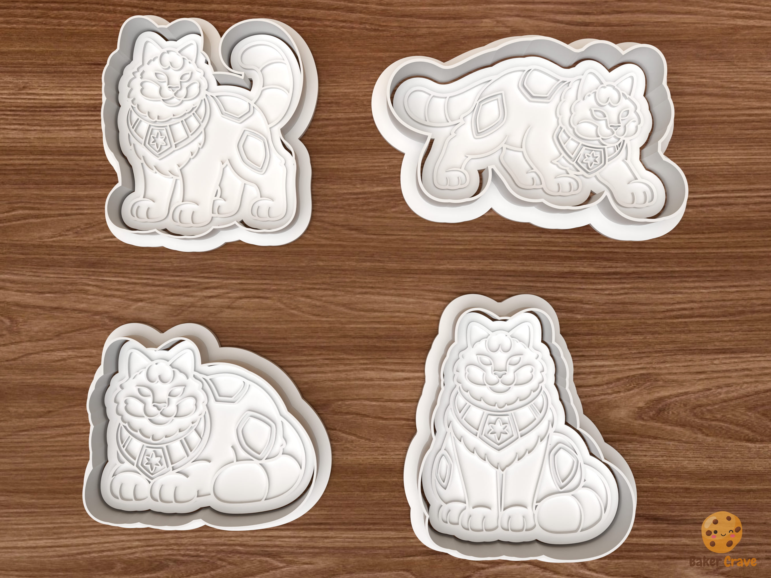 Icelandic Christmas Cat Cookie Cutter Set STL File - 01 set main