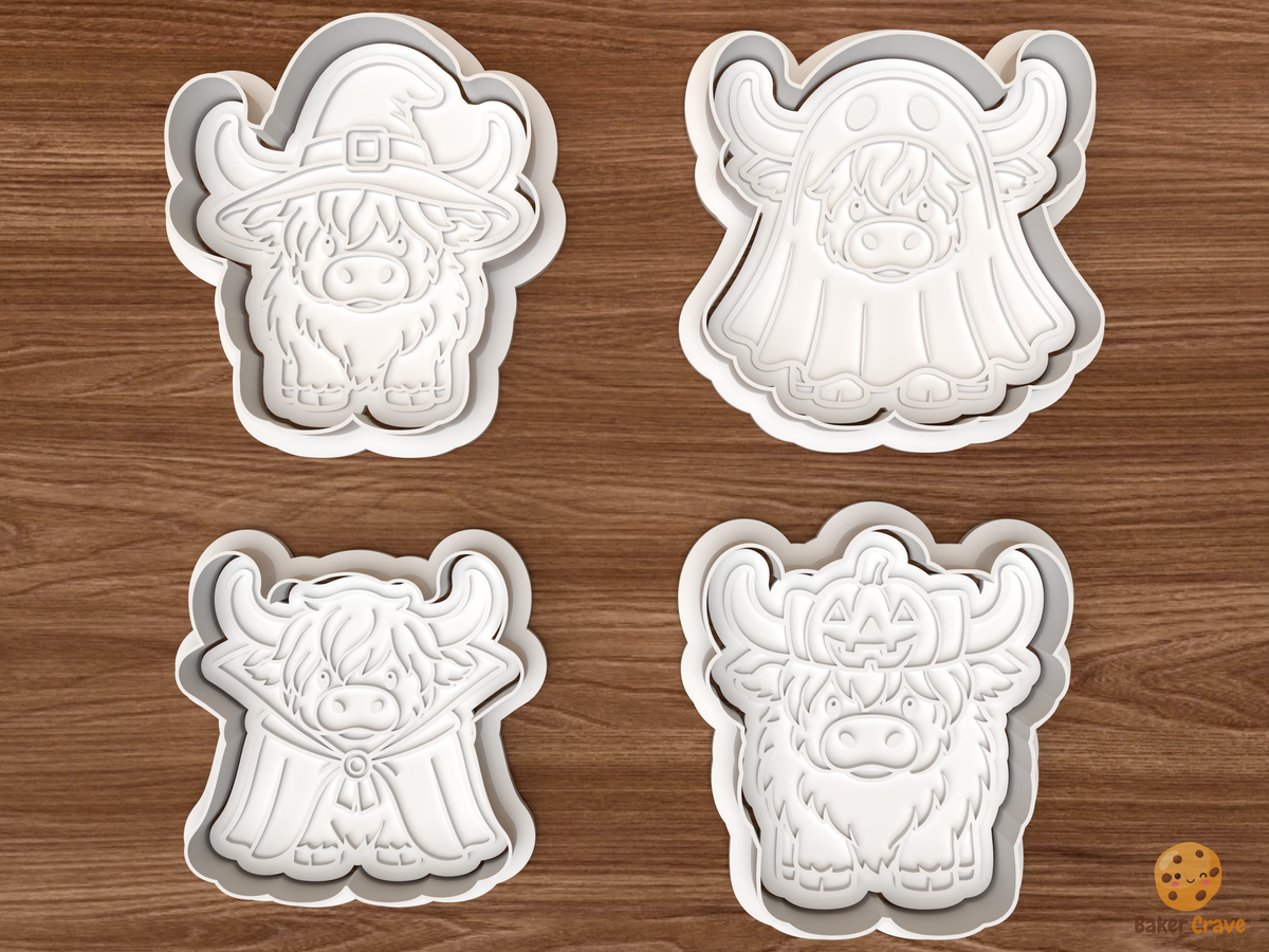 Halloween Highland Cow Cookie Cutter Set