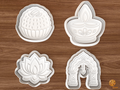 Diwali Treats Cookie Cutter Set STL File - 01 set main