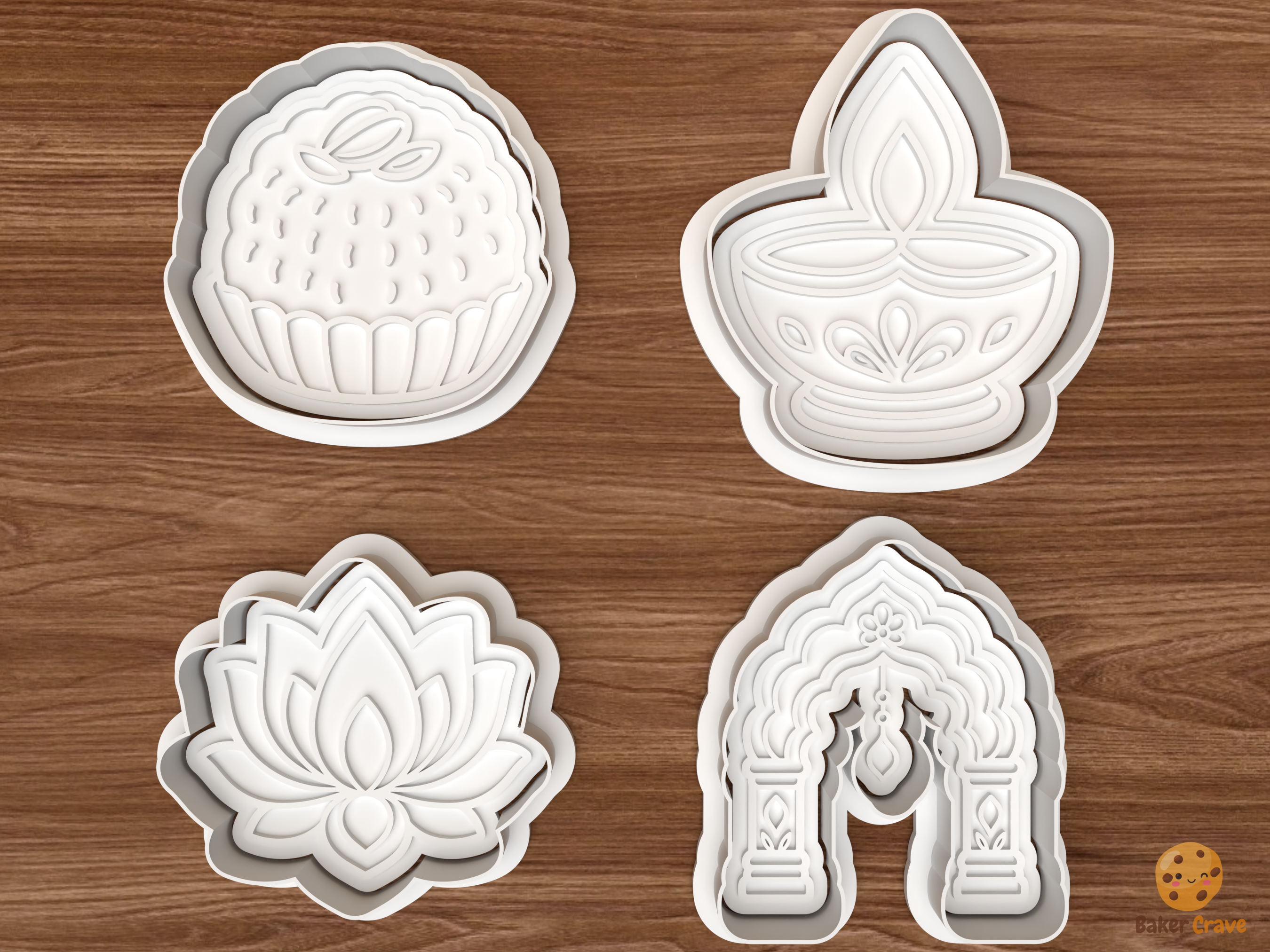 Diwali Treats Cookie Cutter Set STL File - 01 set main