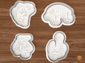 Bass Fishing Cookie Cutter Set STL File - 01 set main