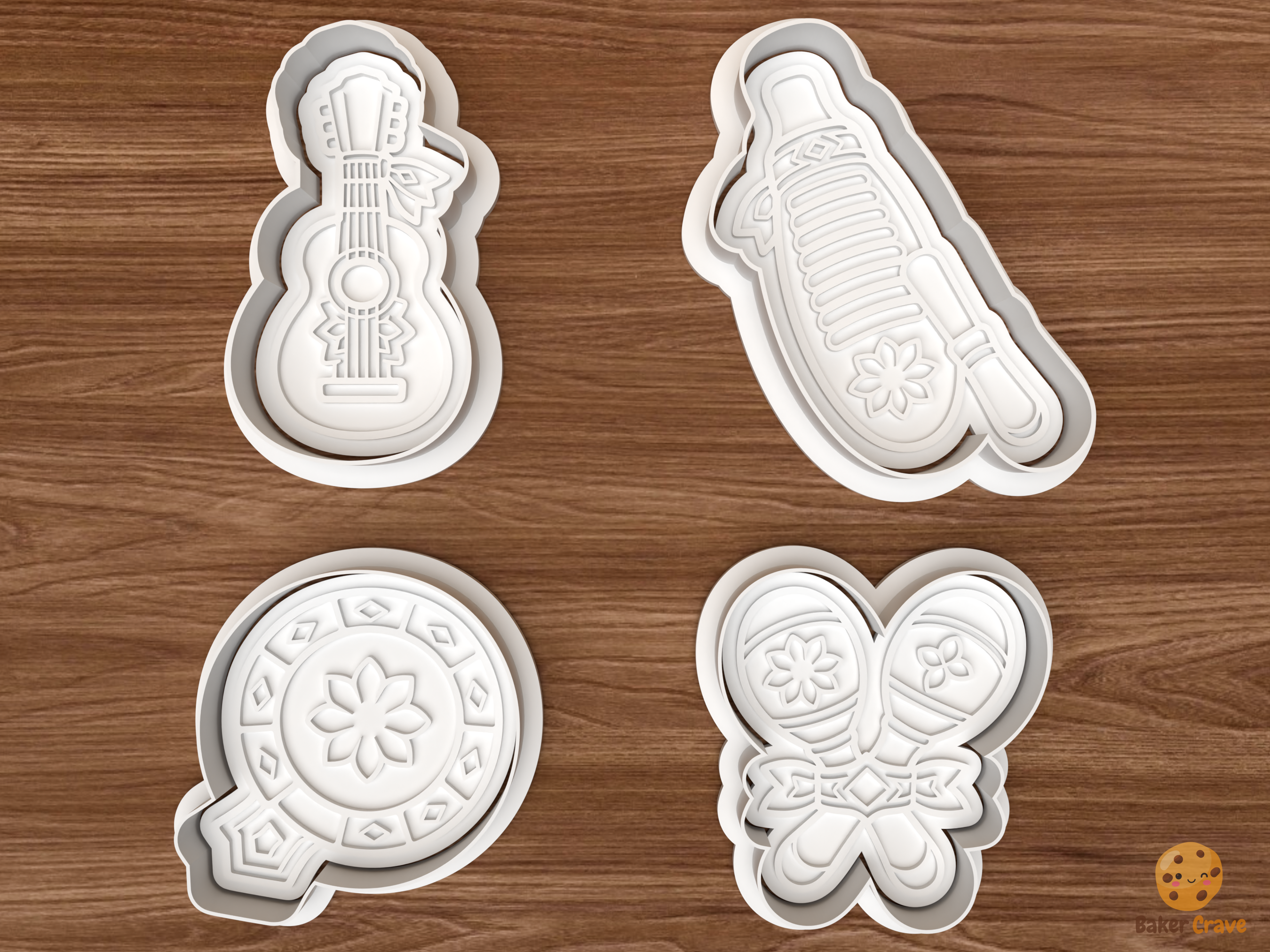 Puerto Rican Parranda Christmas Cookie Cutter Set STL File - 01 set main