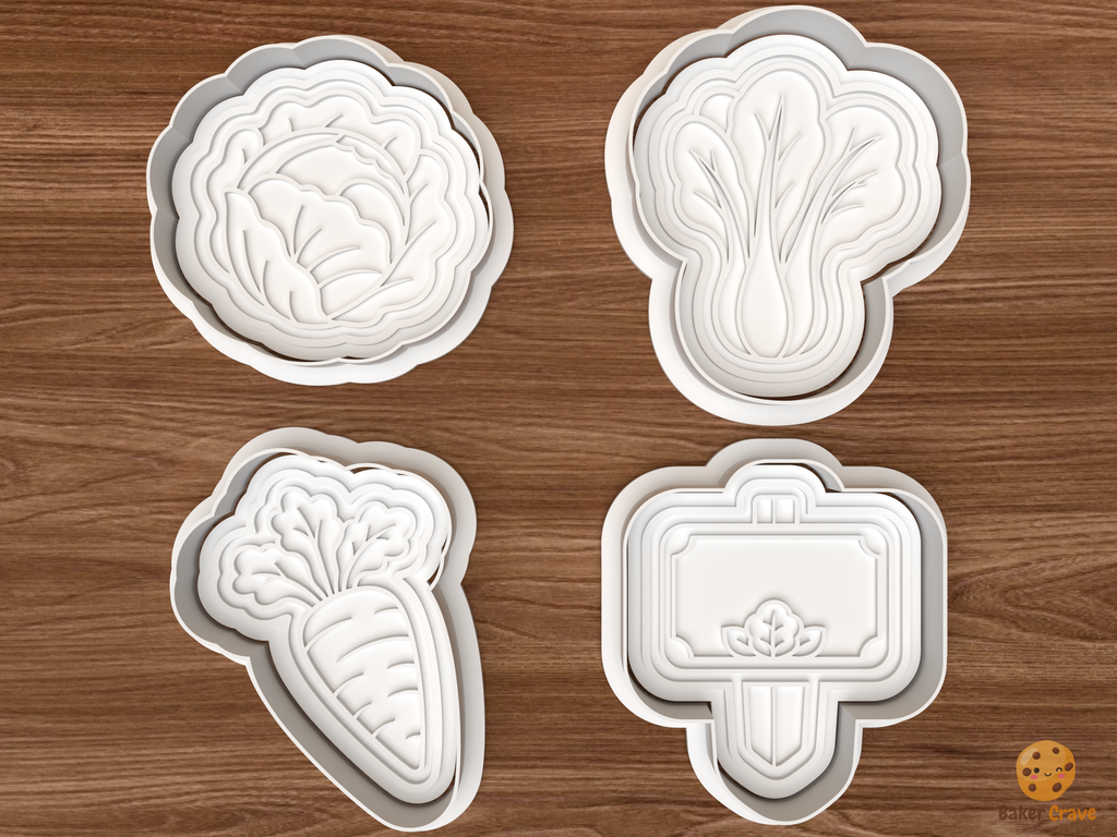 Veggie Garden Cookie Cutter Set STL File - 01 set main