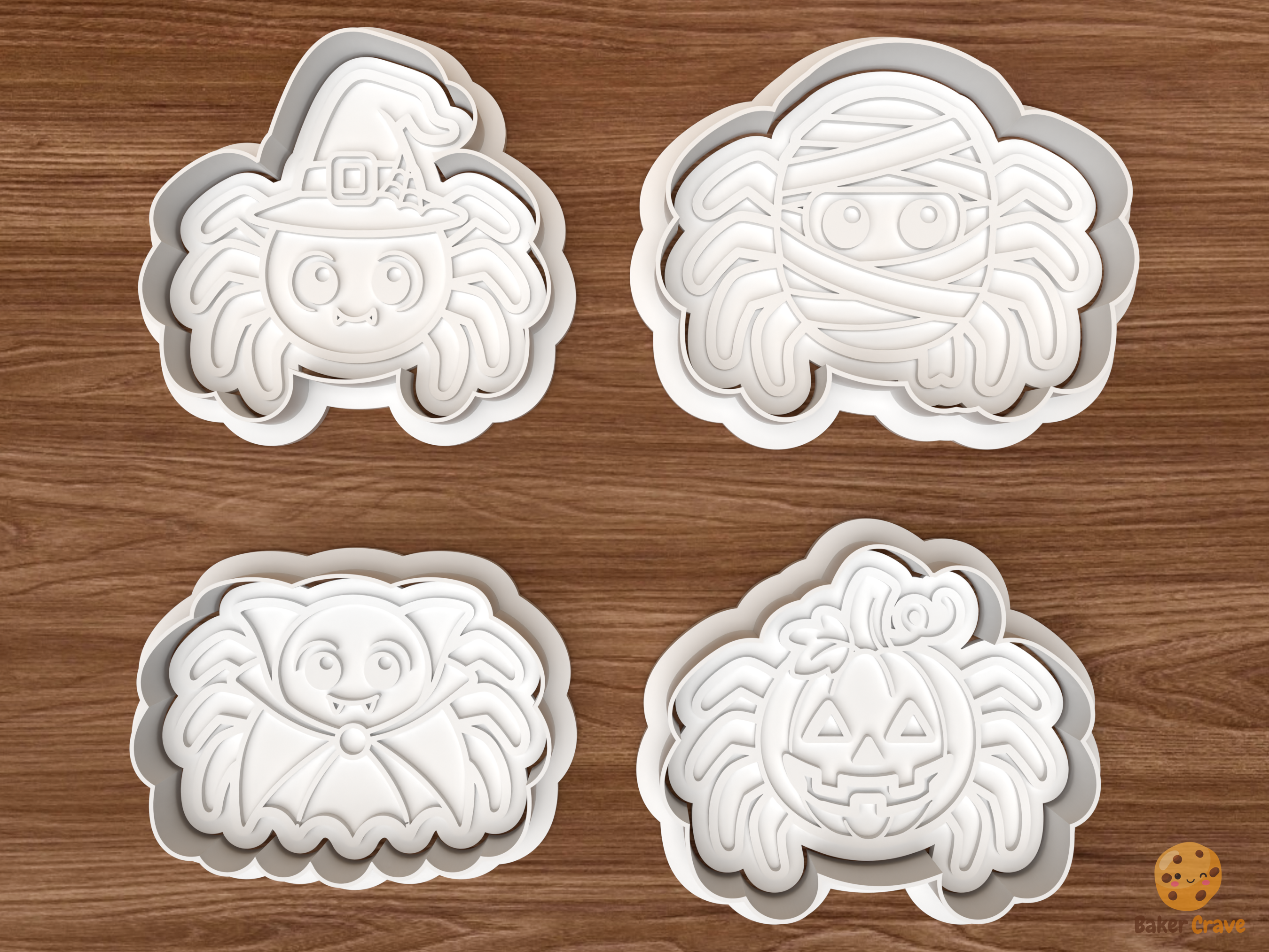 Halloween Spider Cookie Cutter Set STL File - 01 set main