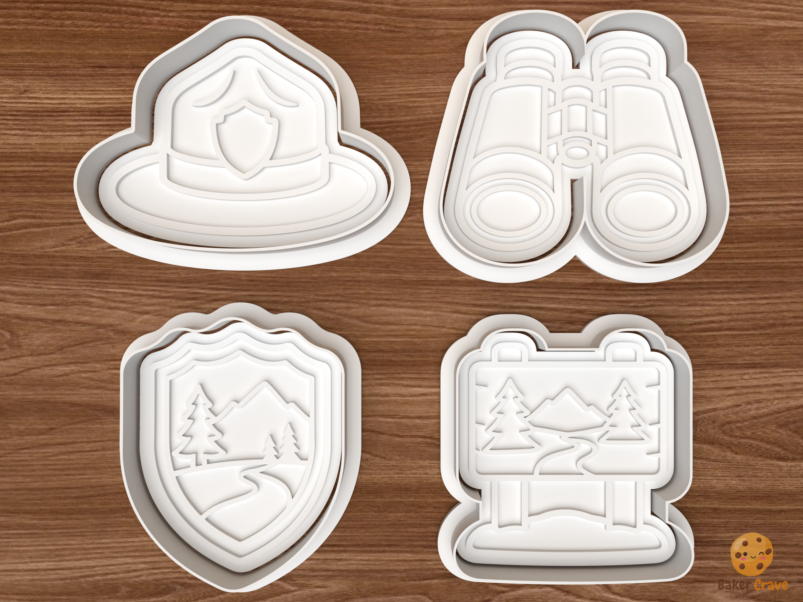 National Park Ranger Cookie Cutter Set STL File - 01 set main