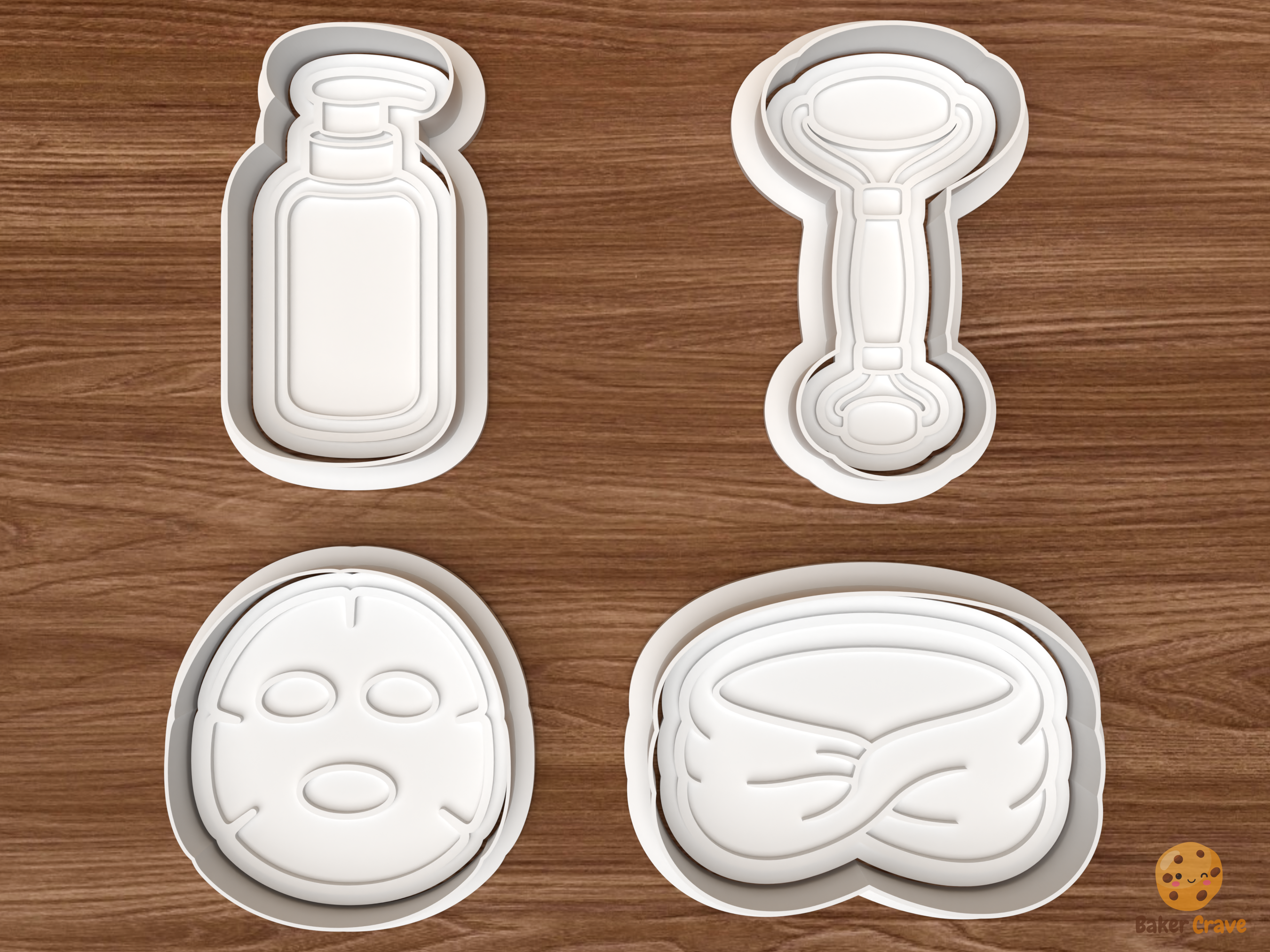 Esthetician Facial Cookie Cutter Set STL File - 01 set main