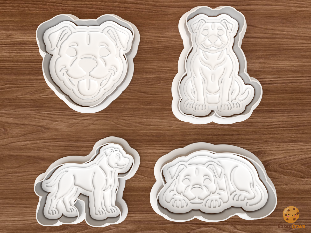 Pitbull Cookie Cutter Set STL File