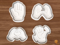Sign Language Hands Cookie Cutter Set STL File - 01 set main