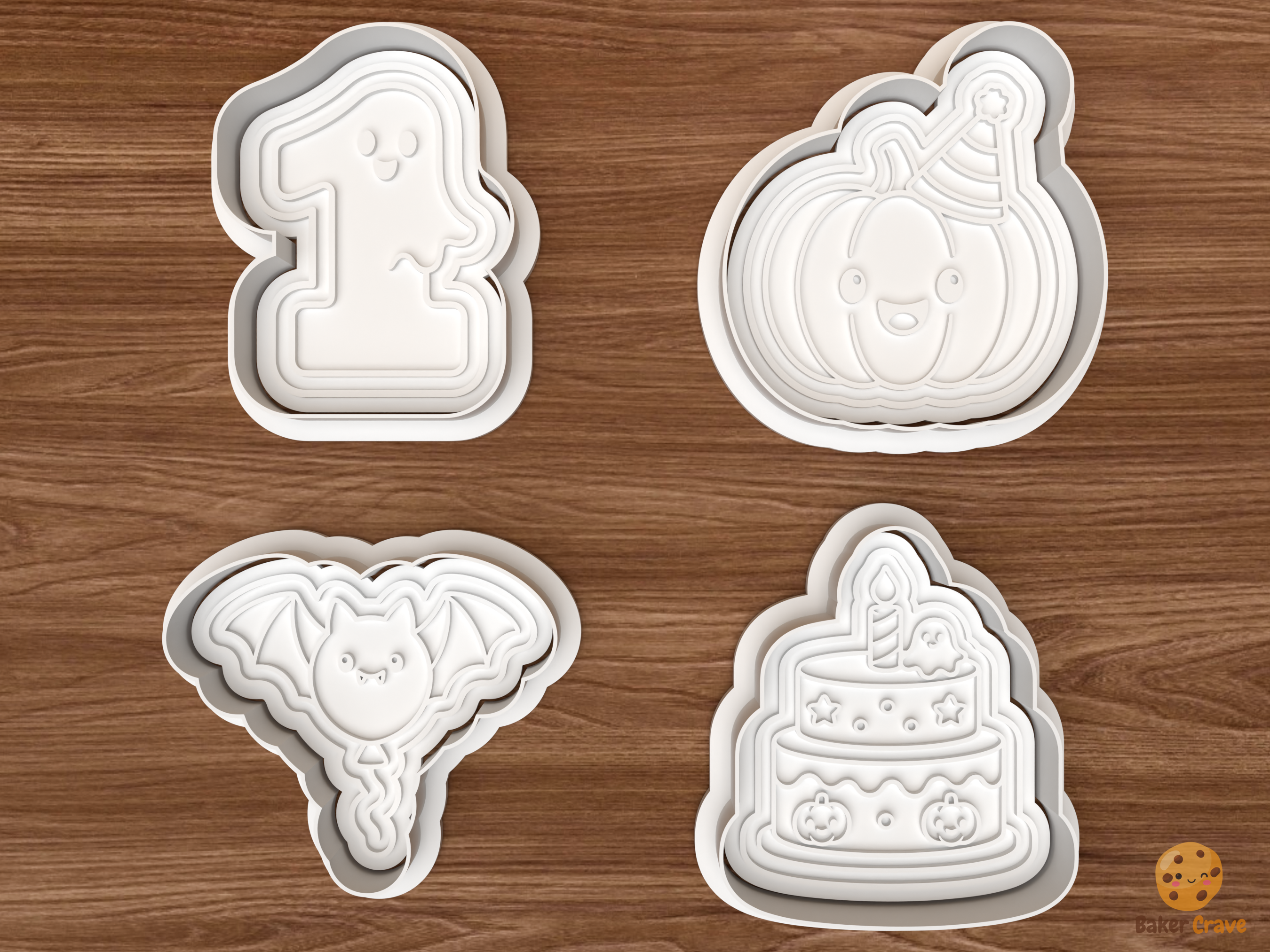 First Boo Birthday Cookie Cutter Set STL File - 01 set main