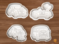 Just Married Getaway Cars Cookie Cutter Set STL File