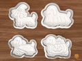 Halloween Dachshund Dog Cookie Cutter Set STL File - 01 set main