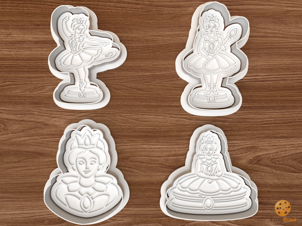 Sugar Plum Fairy Christmas Cookie Cutter Set STL File - 01 set main