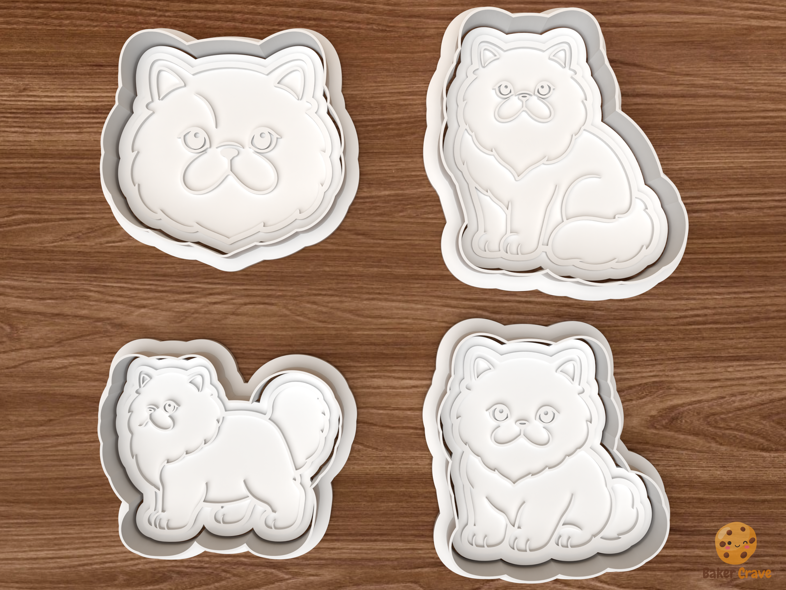 Persian Cat Cookie Cutter Set STL File - 01 set main
