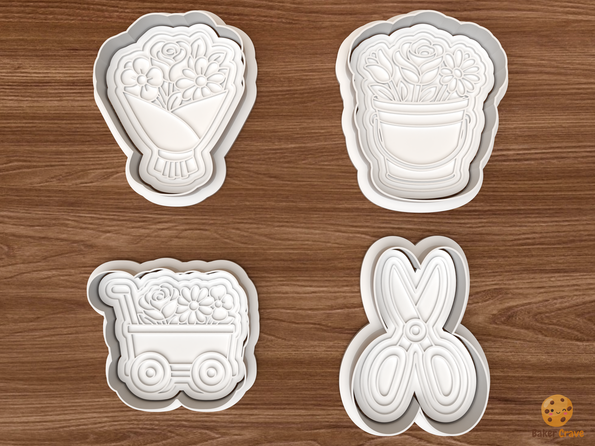 Wedding Flower Bar Cookie Cutter Set STL File