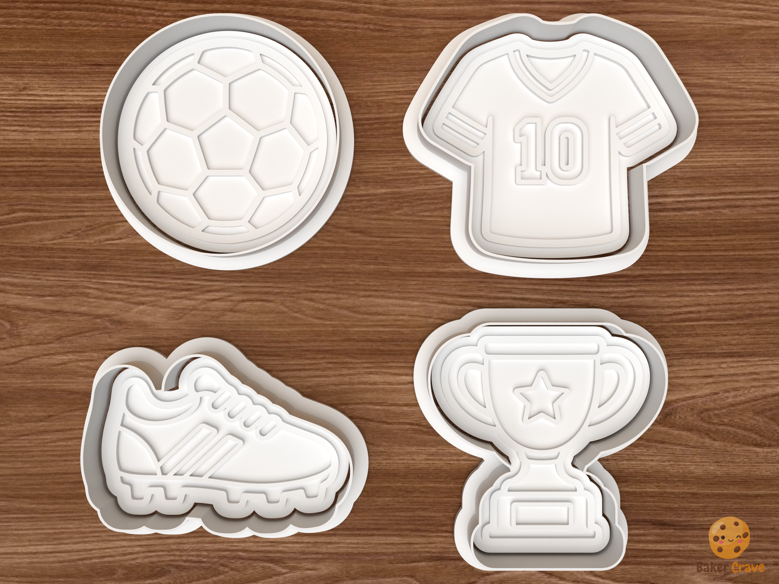 Soccer Cookie Cutter Set STL File - 01 set main