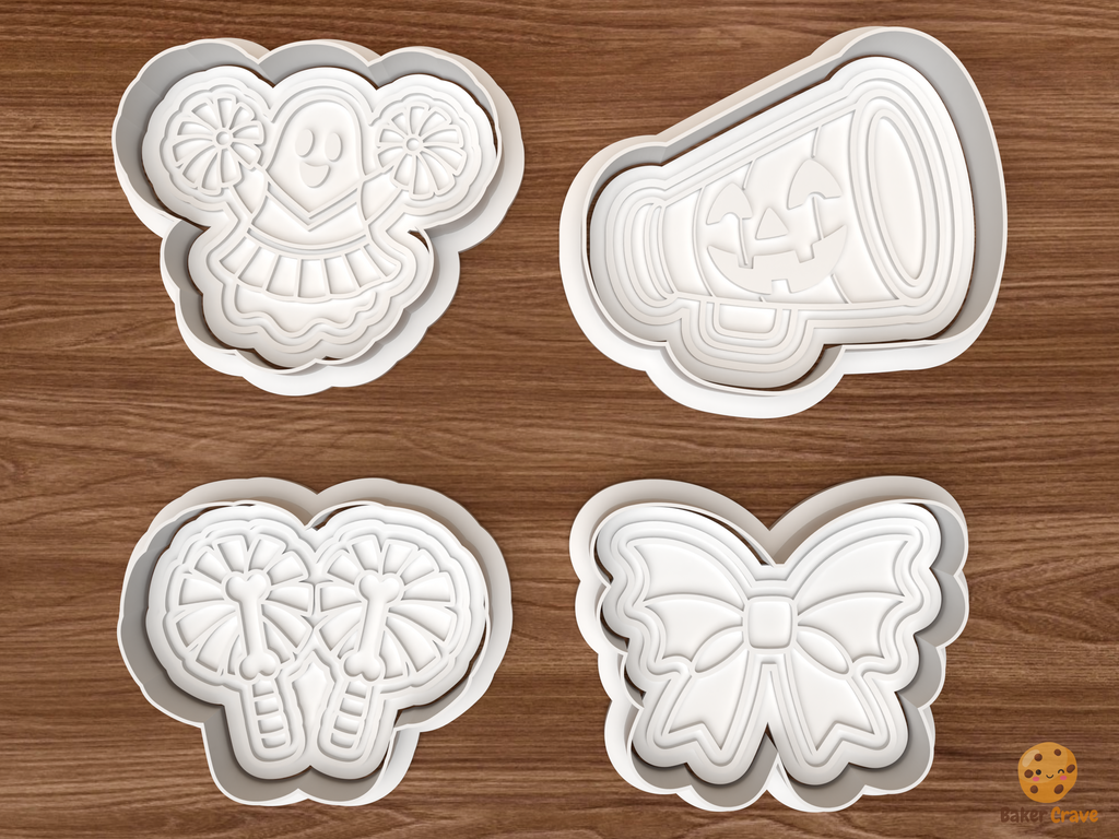 Halloween Cheerleading Cookie Cutter Set STL File - 01 set main