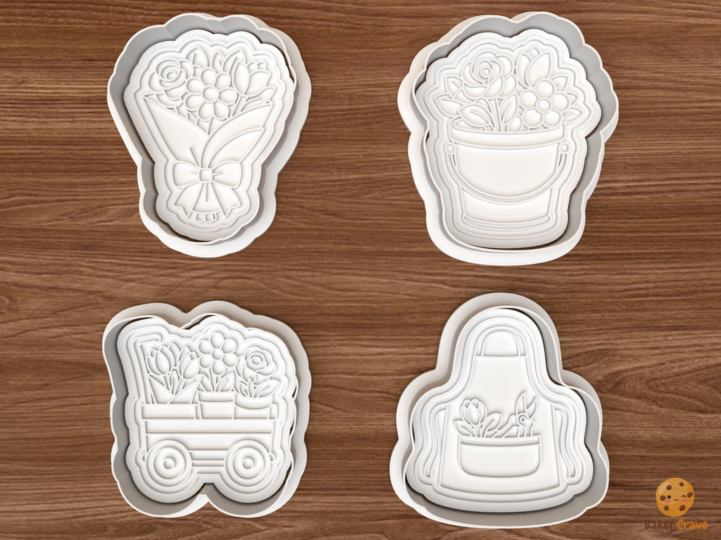 Florist Shop Cookie Cutter Set STL File - 01 set main